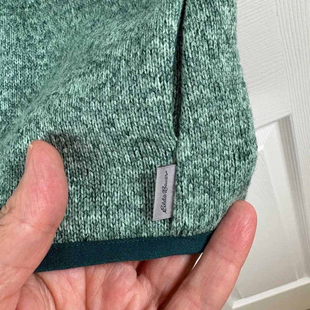 Eddie Bauer Fleece Sweater Vest Women's XS Green Full Zip Gorpcore Layering